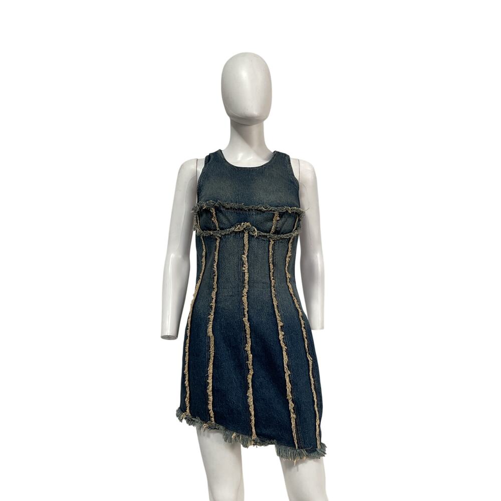 H:Ours 'Aviva' Blue Cotton Mini Dress Size S - Picture 2 of 5